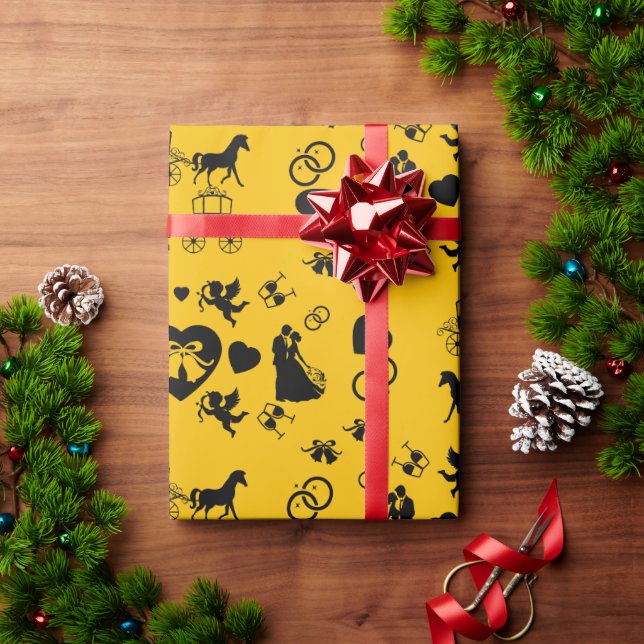 Papier Cadeau Cheval Et Panier Romantique Mariage (Cadeau de vacances)