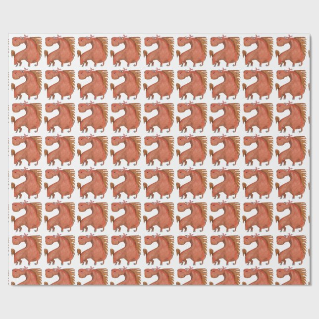 Papier cadeau Cheval Exité (Plat)