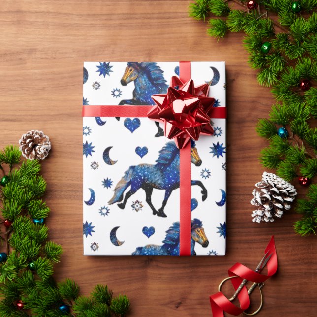 Papier Cadeau Cheval islandais Stary Night (Cadeau de vacances)