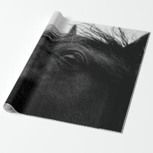 PAPIER CADEAU CHEVAL NOIR