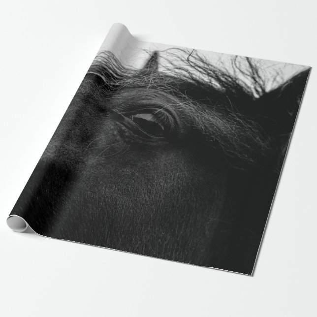 PAPIER CADEAU CHEVAL NOIR (Déroulé)