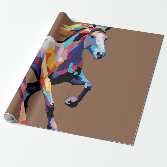 Papier Cadeau Cheval pop art (Déroulé)