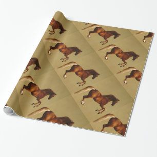 PAPIER CADEAU CHEVAL ROUGE