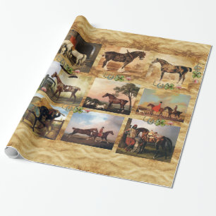 PAPIER CADEAU CHEVAL ROUGE