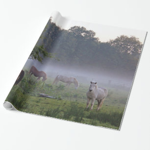 Papier Cadeau Chevaux dans le papier d'emballage de campagne de