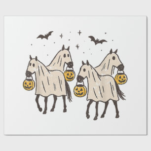Papier Cadeau Chevaux fantômes mignons Halloween Trick or Treat 