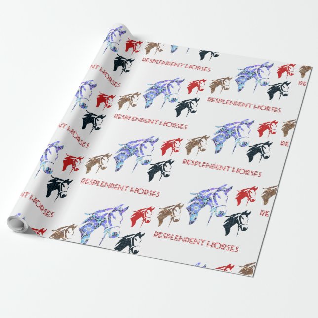 Papier Cadeau chevaux resplendissants (Déroulé)