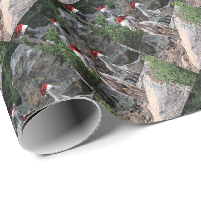 Papier Cadeau Chèvres de montagne de Noël (Coin rond)