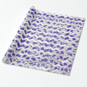 Papier Cadeau Chevron Dalmatien violet et blanc