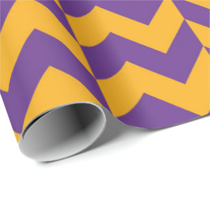 Papier Cadeau Chevron jaune et violet Zigzag