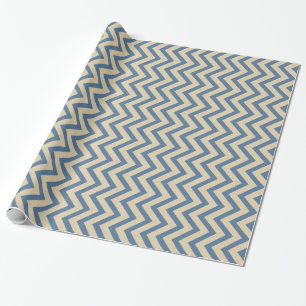 Papier Cadeau Chevrons bleus de modes d'épice du Cachemire