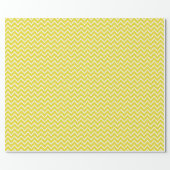 Papier Cadeau Chevrons d'Ikat - jaune et blanc de moutarde (Plat)