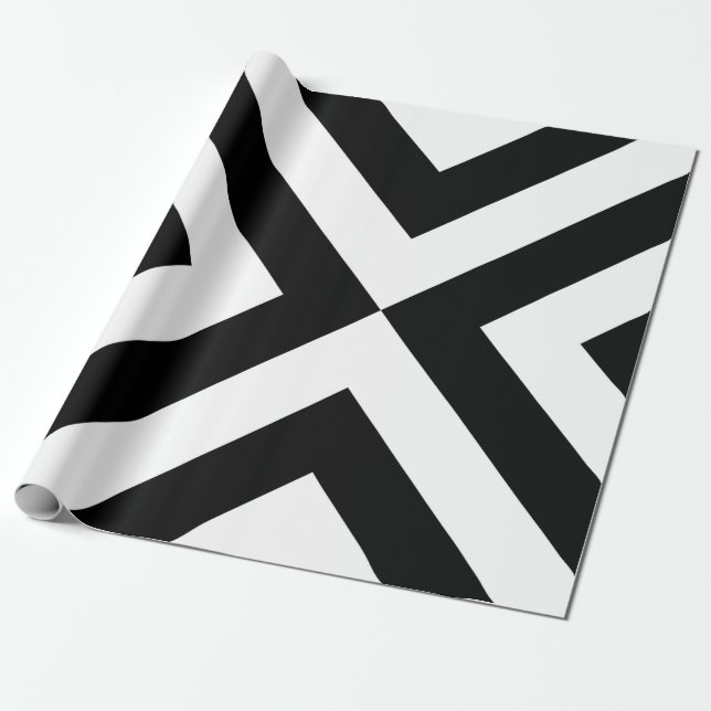 Papier Cadeau Chevrons noirs et blancs (Déroulé)