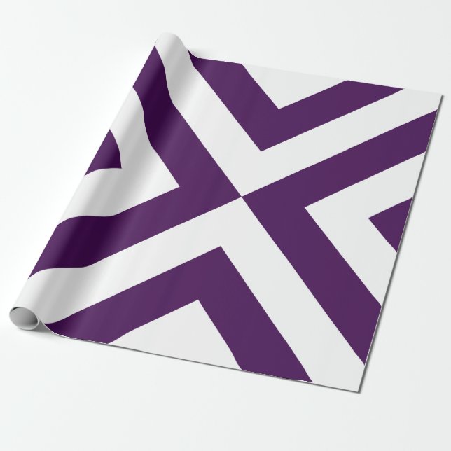 Papier Cadeau Chevrons violets et blancs (Déroulé)
