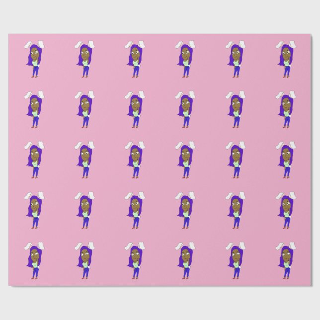 Papier Cadeau Chibi Lapinegirl (Plat)