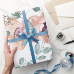 Papier Cadeau Chic Blush Floral Mariage<br><div class="desc">Papier d'enrobage Mariage floral à pâte feuilletée. Voir le lien de collection sur cette page pour voir tous les éléments correspondants dans cette belle conception.</div>