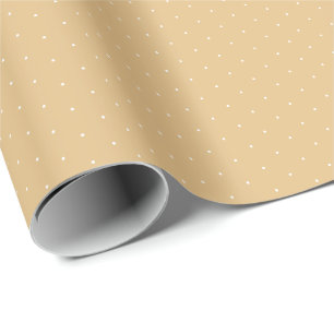 Papier Cadeau Chic camel kaki blanc minuscule pois mignon cadeau