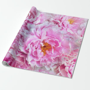 Papier Cadeau Chic Chic Pink Pastel Peonies roses