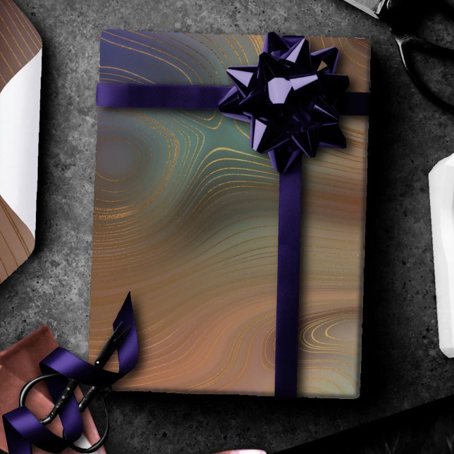 Papier Cadeau Chic Earthy | Agate en pierre de cuivre naturel (Créateur téléchargé)