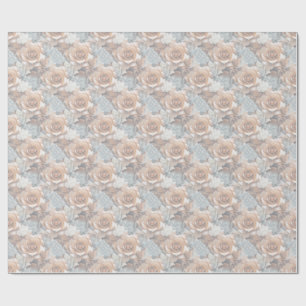 Papier Cadeau Chic, Elegant Crèmes & cuir texture fleur look