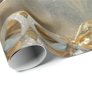 Papier Cadeau Chic élégant de manuscrit de feuille d'or de Fau