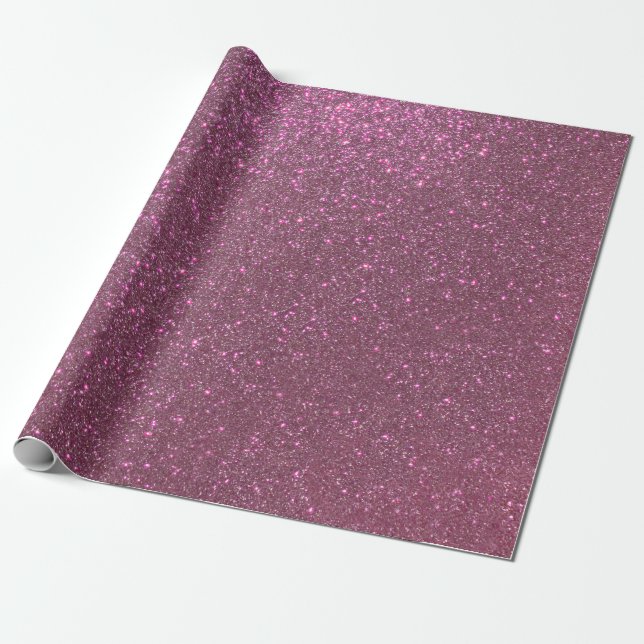 Papier Cadeau Chic Elegant Plum violet Parties scintillant mouss (Déroulé)