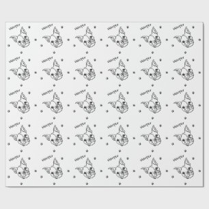 Papier Cadeau Chic French Bulldog Line Art : Modifier votre text