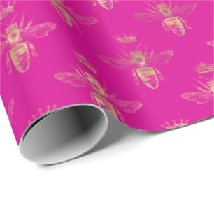 Papier Cadeau Chic Hot rose or Queen Motif