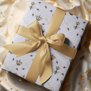 Papier Cadeau Chic Lavande Abeille Reine Royale Bourdonne & Cour