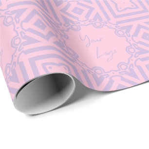 Papier Cadeau Chic Lavender Pink Bande personnalisée Logo d'entr