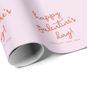 Papier Cadeau Chic Pastel Purple Joyeux Galentines Jour Script