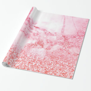 Papier Cadeau Chic rose Elegant Rose Parties scintillant or marb