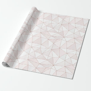 Papier Cadeau Chic Rose Gold Foil Geometry Abstrait Motif