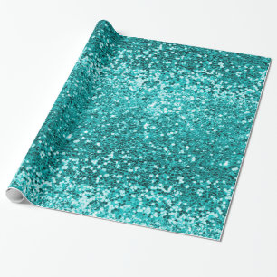 Papier Cadeau Chic Turquoise Aqua Parties scintillant Sparkle Lu