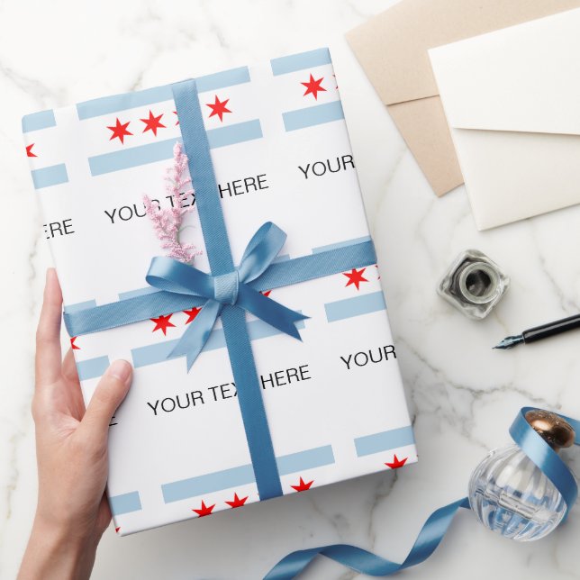 Papier Cadeau Chicago city flag custom wrapping paper rolls (Cadeaux)