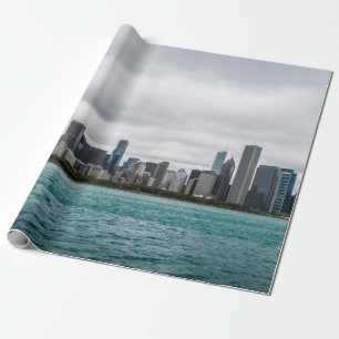 Papier Cadeau Chicago skylinechicago, skyline, aérien, architect