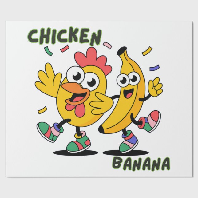 PAPIER CADEAU CHICKEN BANANA DANCE (Plat)