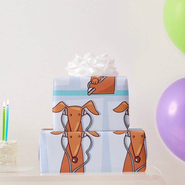 Papier Cadeau Chien à écouter de la musique drôle casque Pup (Créateur téléchargé)