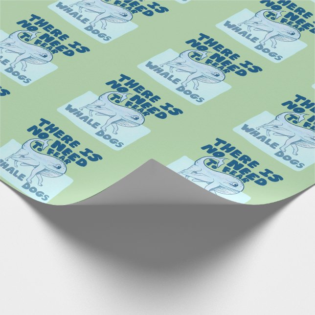 Papier Cadeau Chien baleine créature drôle (Coin)