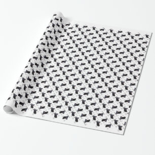 Papier Cadeau Chien berger allemand (noir) Conception de l'histo