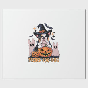 Papier Cadeau Chien Boo Français Mignon Frenchie Halloween Fantô