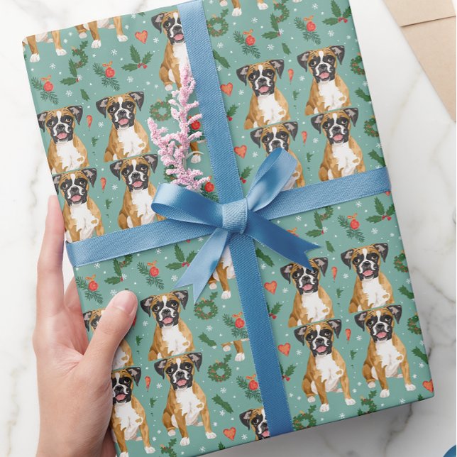 Papier cadeau chien Boxer (Créateur téléchargé)