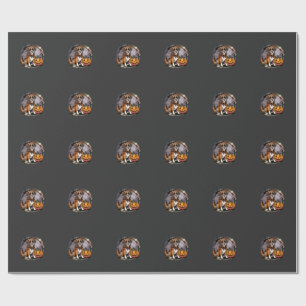Papier Cadeau Chien Boxer Halloween Citrouille Sublimation
