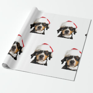 Papier Cadeau CHIEN Brown AVEC CHIEN DE NOËL CHIEN DE Santa