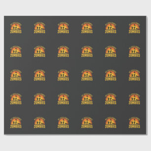 Papier Cadeau Chien Chasse Les Zombies Design Halloween