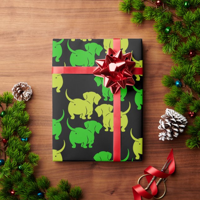 Papier Cadeau Chien Dachshund (Cadeau de vacances)