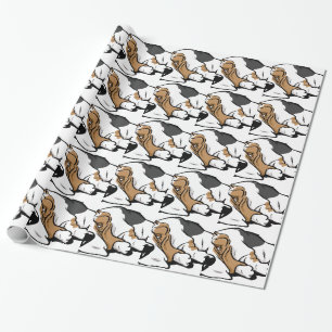 Papier Cadeau Chien de bande dessinée de Basset Hound