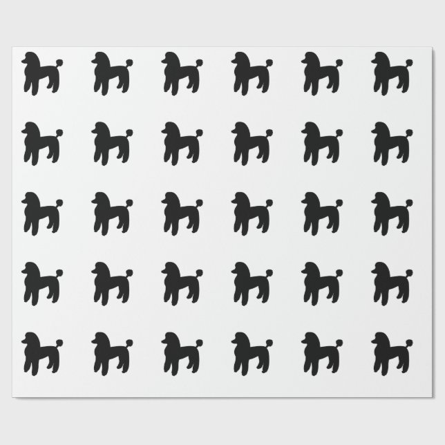 Papier Cadeau Chien de caniche (Plat)