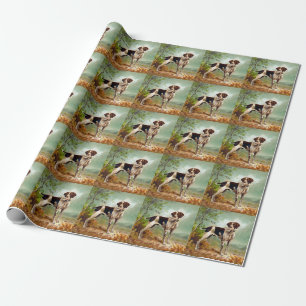 Papier Cadeau Chien de chasse avec oiseau dans la bouche