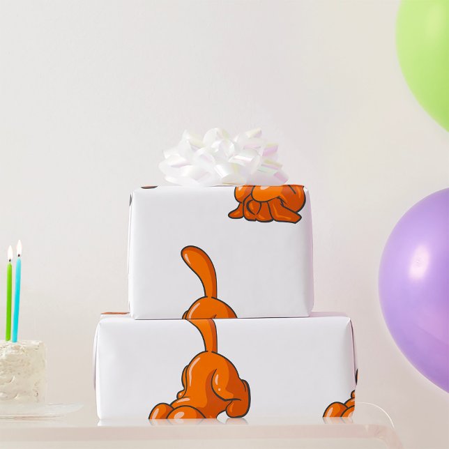 Papier Cadeau Chien de chasse orange (Créateur téléchargé)